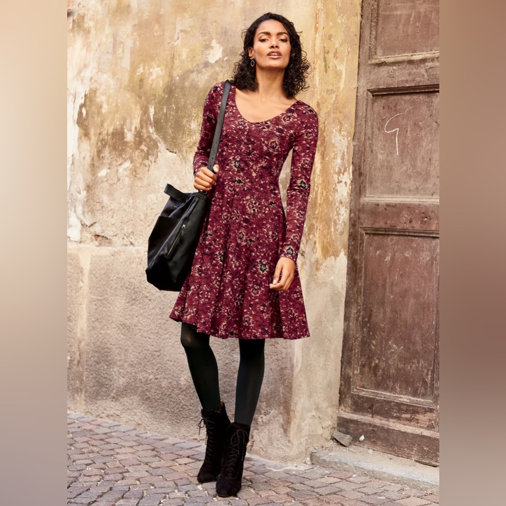 PERUVIAN CONNECTION Persian‎ Swing Dress in subtle floral print large - Picture 8 of 8